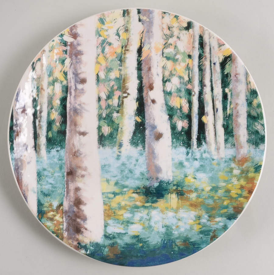 Teal Birch Tree Salad Plate by Pier 1-1