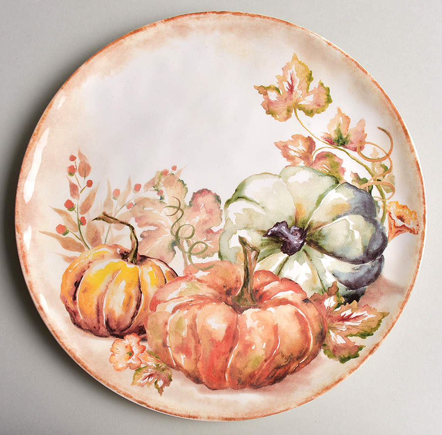Harvest Blessing Pumpkin Dinner Plate by Pier 1-1