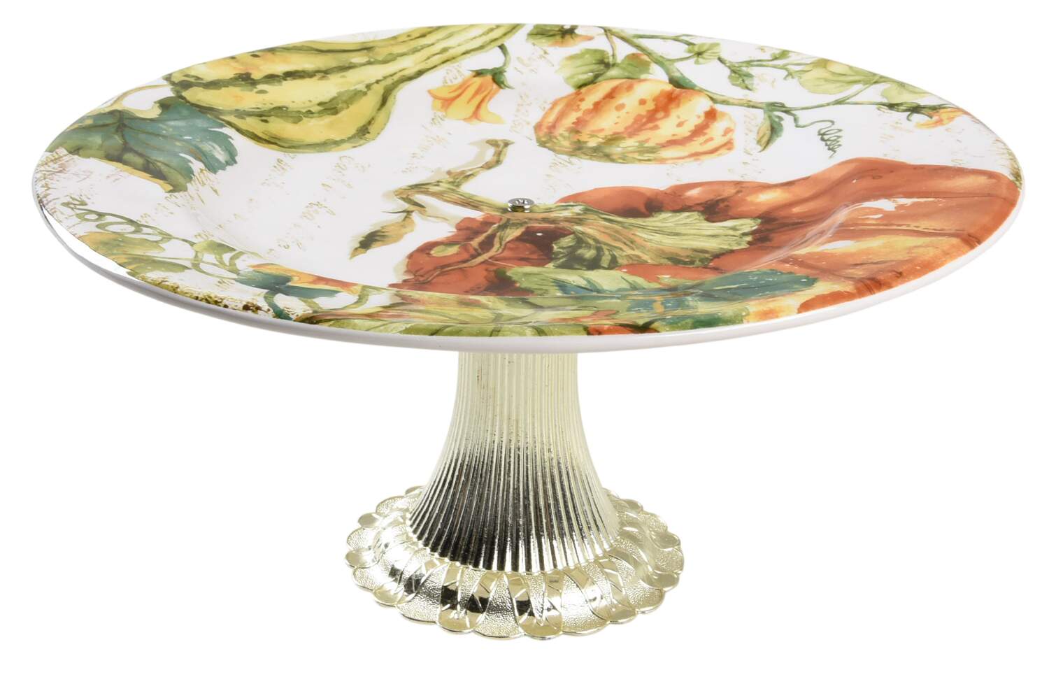 Pumpkin Patch Cake Stand with 4"-5" Metal Pedestal  Hc by Pier 1-1
