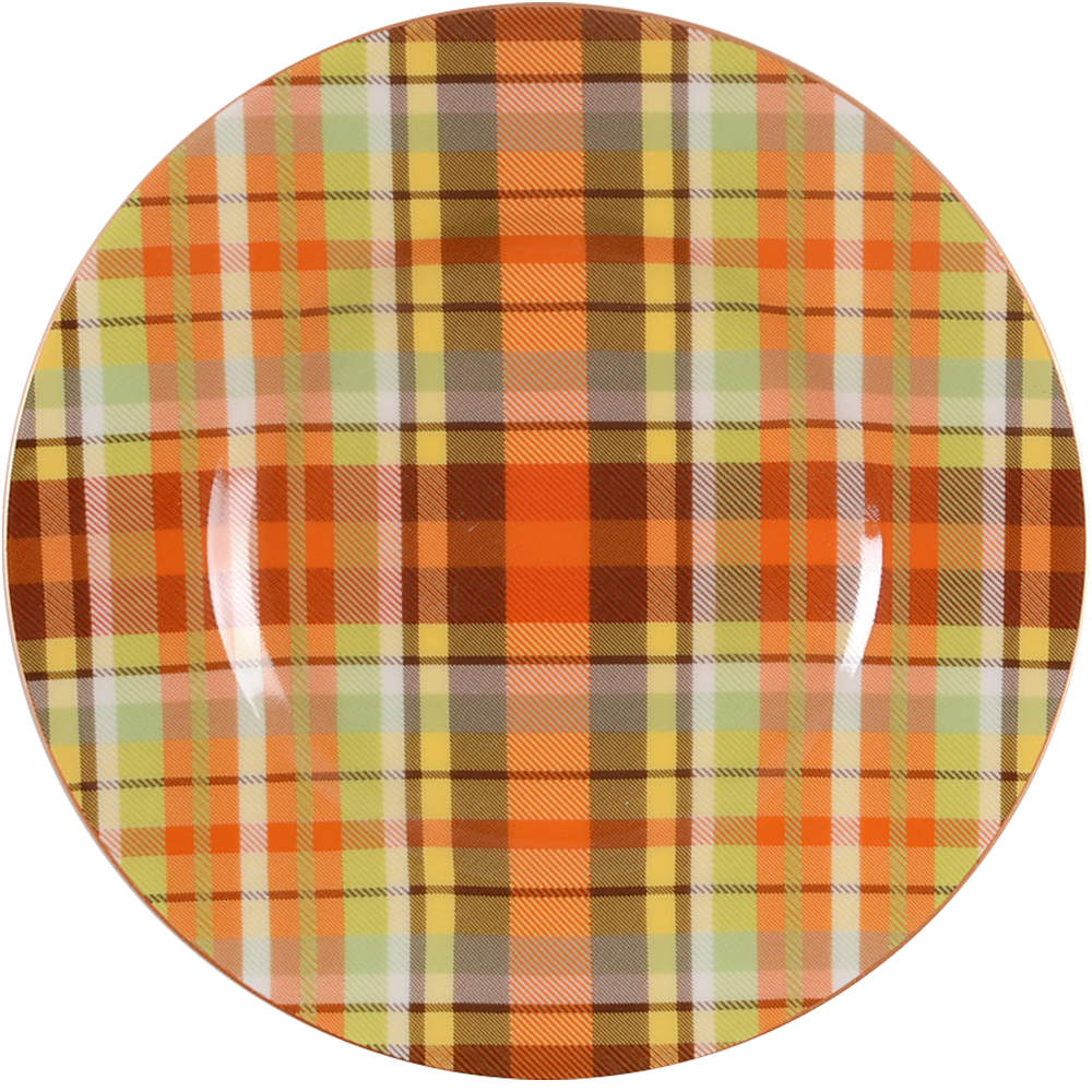 Harvest Plaid Salad Plate by Pier 1-1