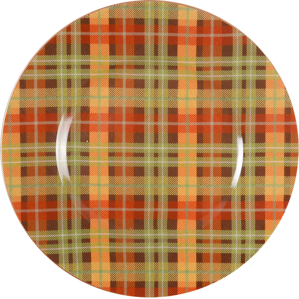 Harvest Plaid Salad Plate by Pier 1-1