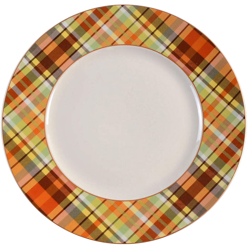 Harvest Plaid Dinner Plate by Pier 1-1