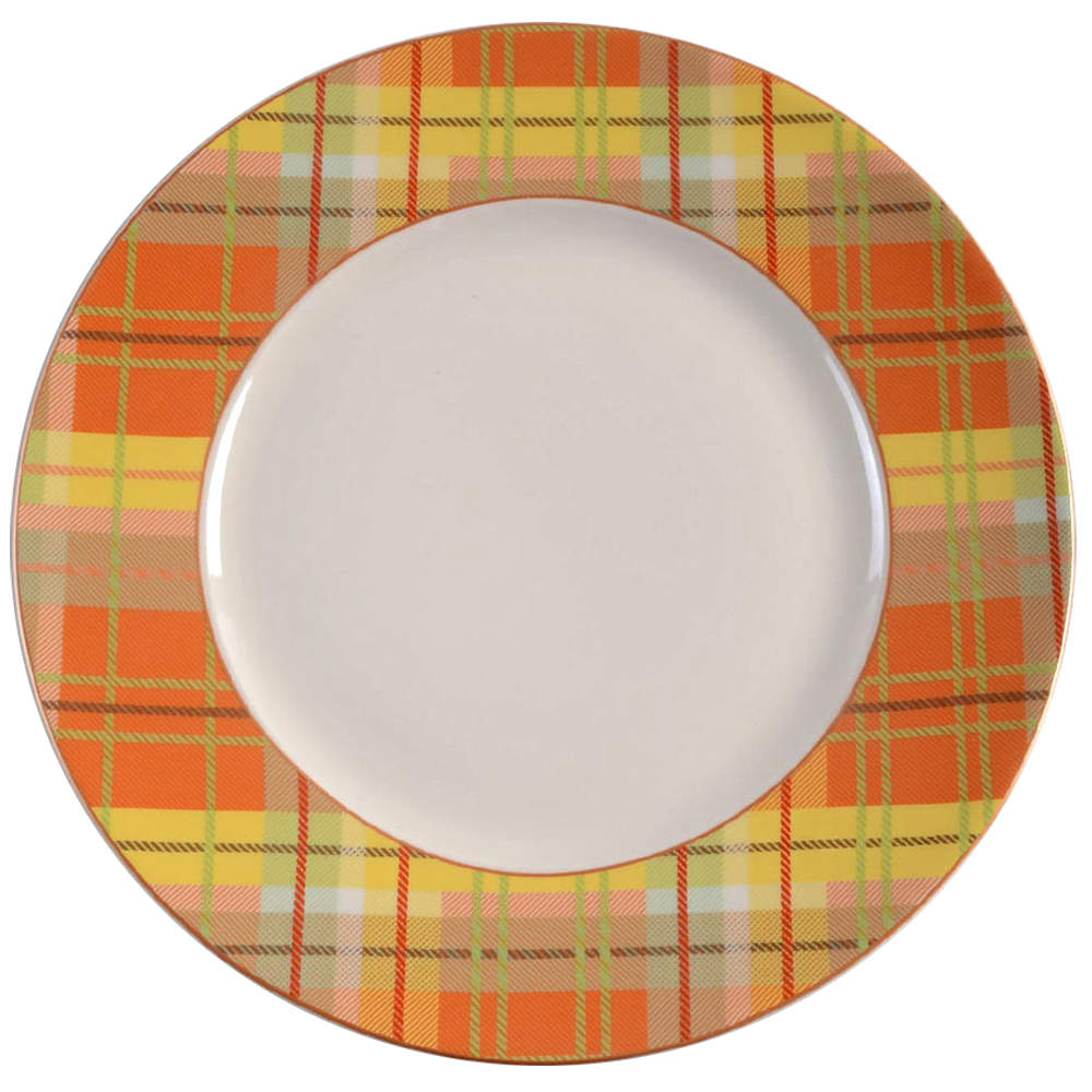 Harvest Plaid Dinner Plate by Pier 1-1