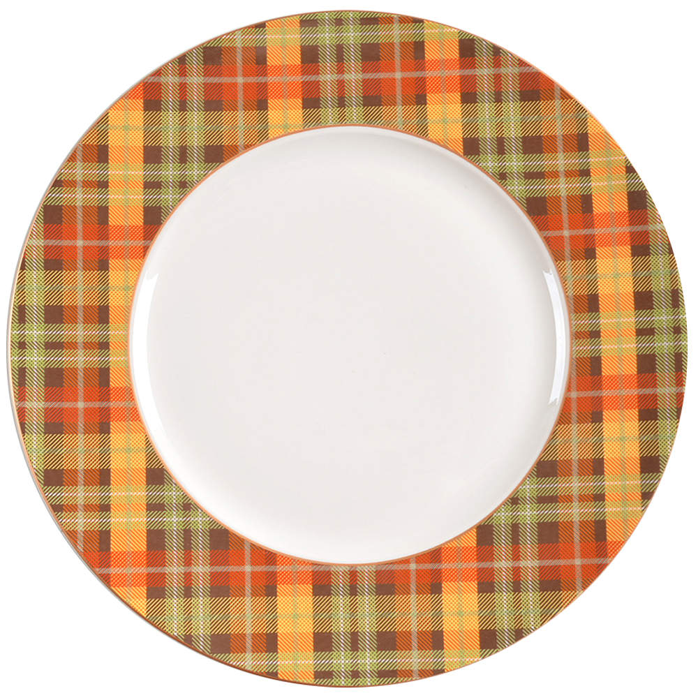 Harvest Plaid Dinner Plate by Pier 1-1