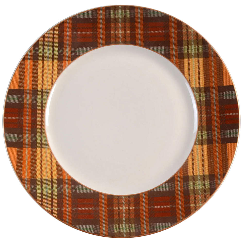 Harvest Plaid Dinner Plate by Pier 1-1