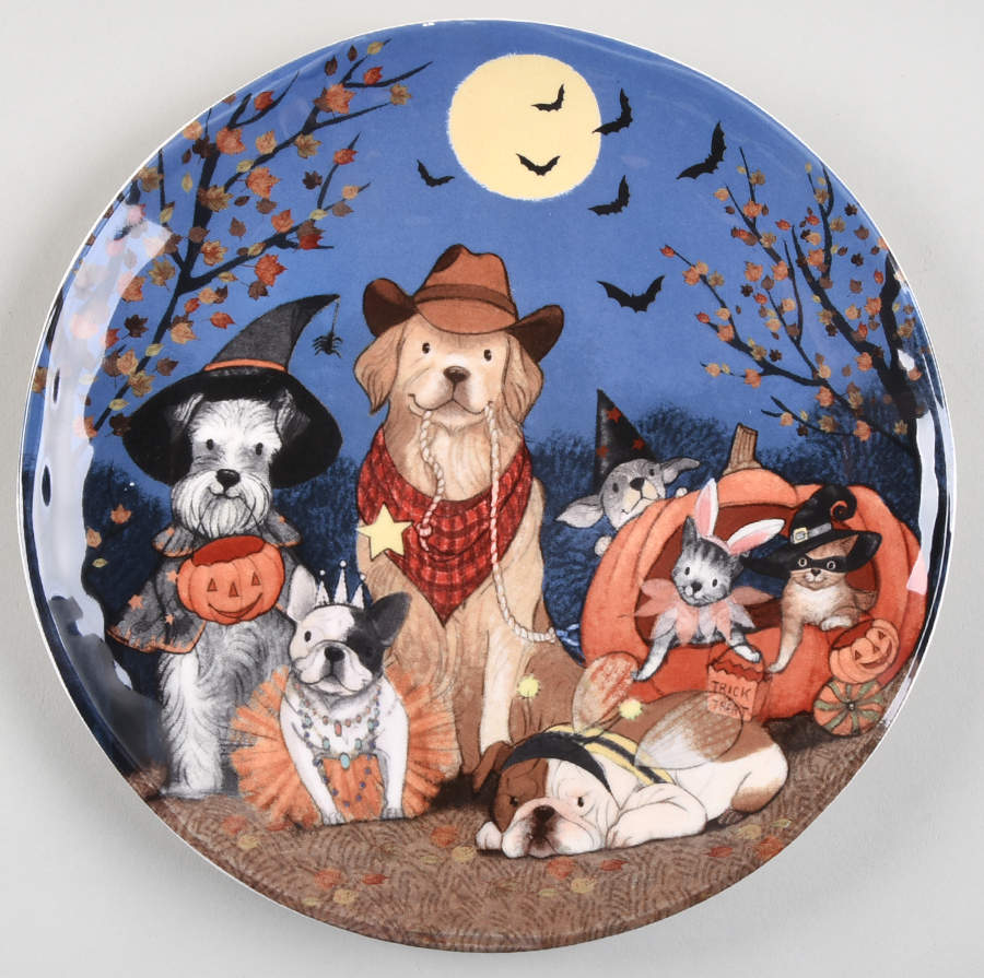 Park Avenue Puppies Halloween Salad Plate by Pier 1-1