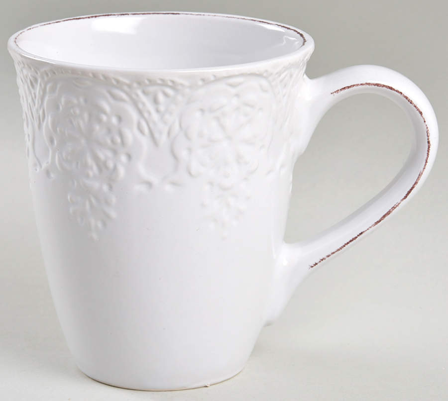 French Lace White Mug by Pfaltzgraff-1
