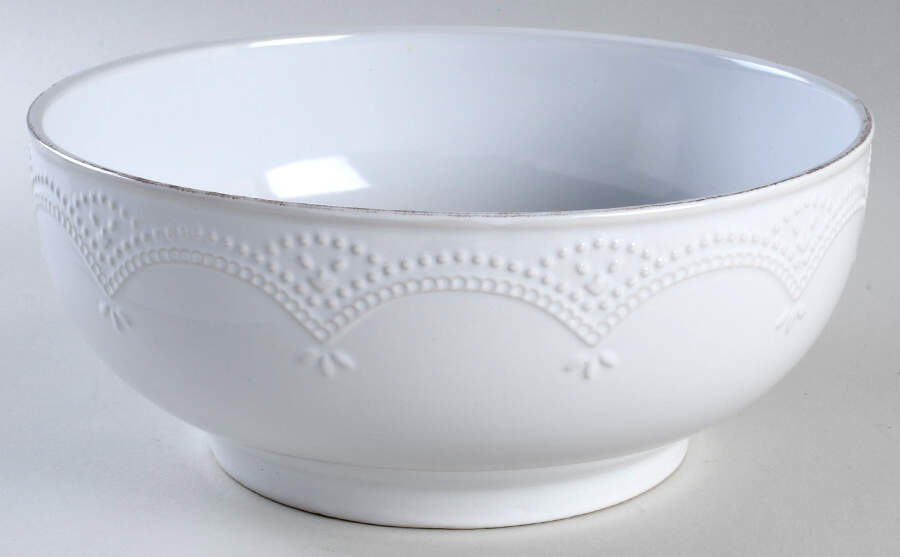 French Lace White 9" Round Serving Bowl by Pfaltzgraff-1