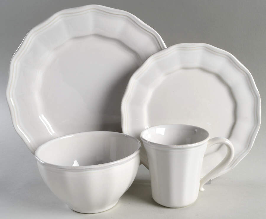 Charlotte White 4 Piece Place Setting by Pottery Barn China-1