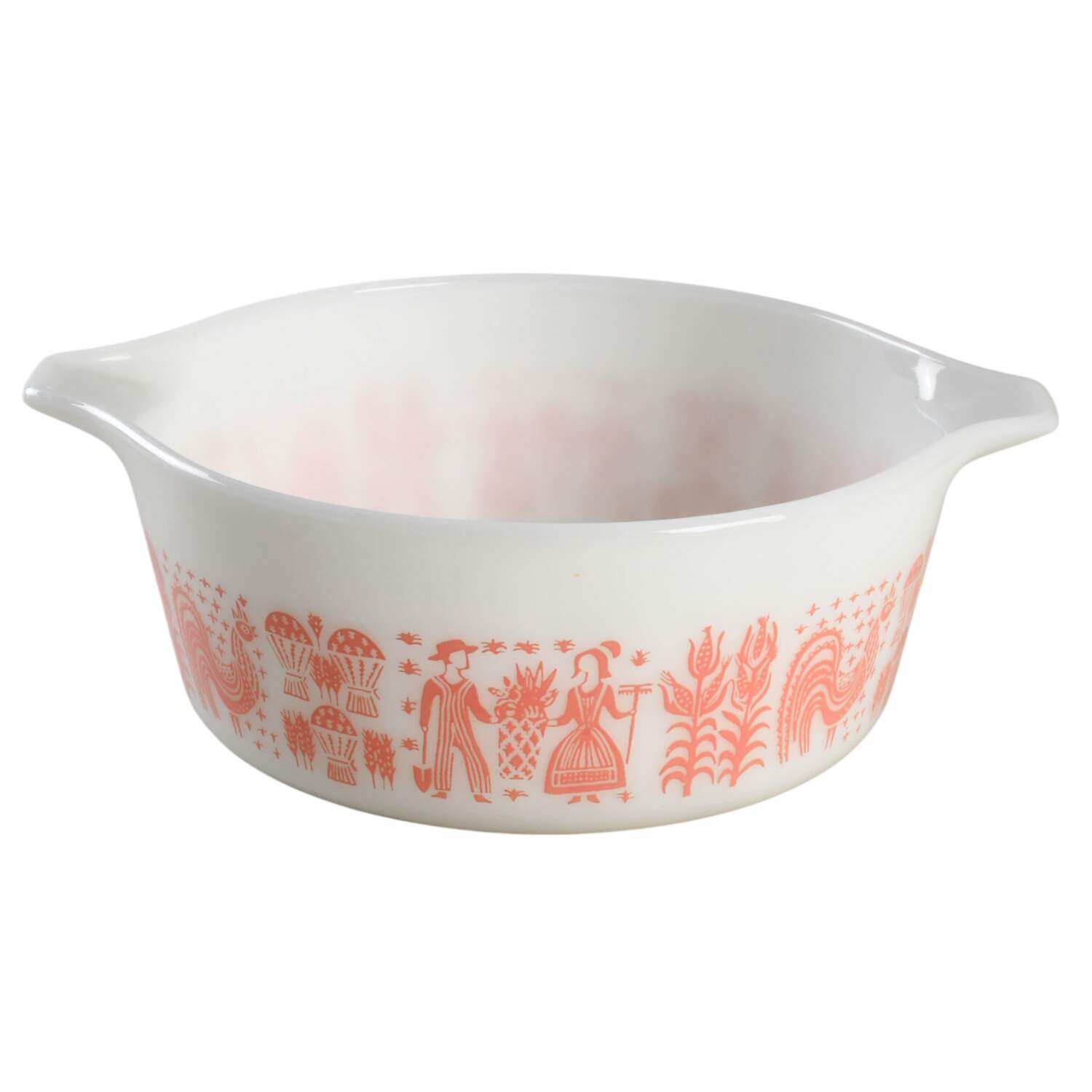 Butterprint Pink 1.50 Pt Round Casserole No Lid by Pyrex-1