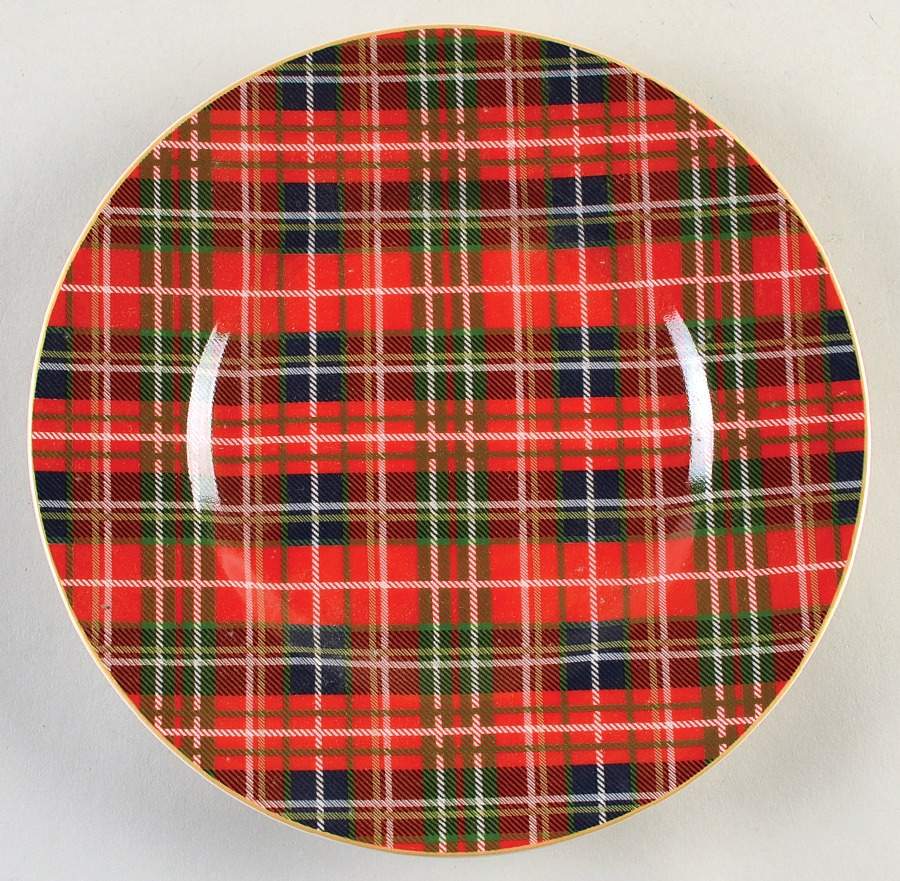 Tartan Plaid Salad Plate by Pier 1-1