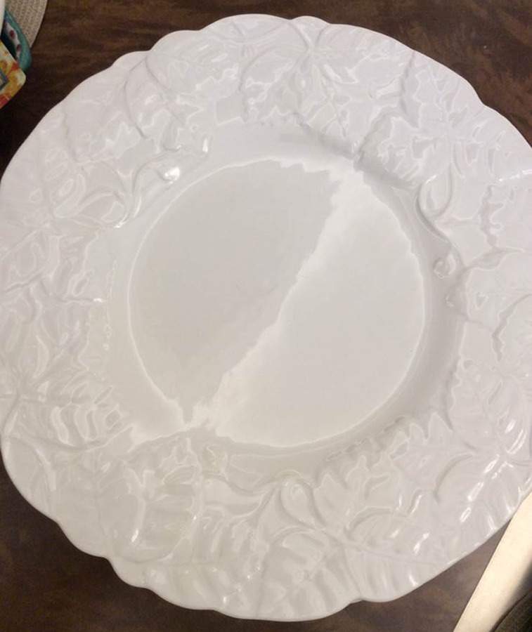 PER53 White 12" Chop Plate (Round Platter) by Pier 1-1
