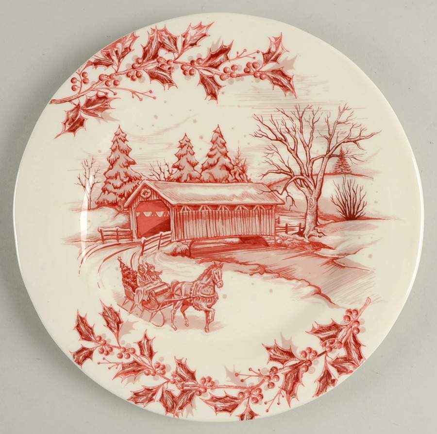 Snowland Village Salad Plate by Pier 1-1