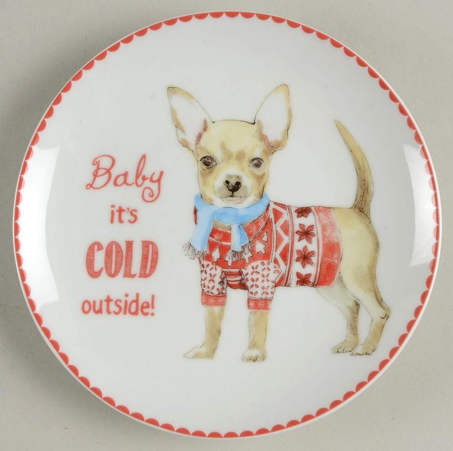 Sentiment Christmas Pup Appetizer Plate by Pier 1-1