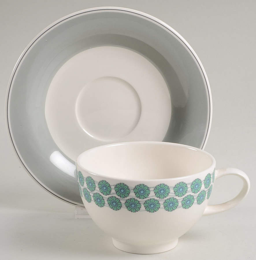 Westerly Grey Footed Cup & Saucer Set by Portmeirion-1