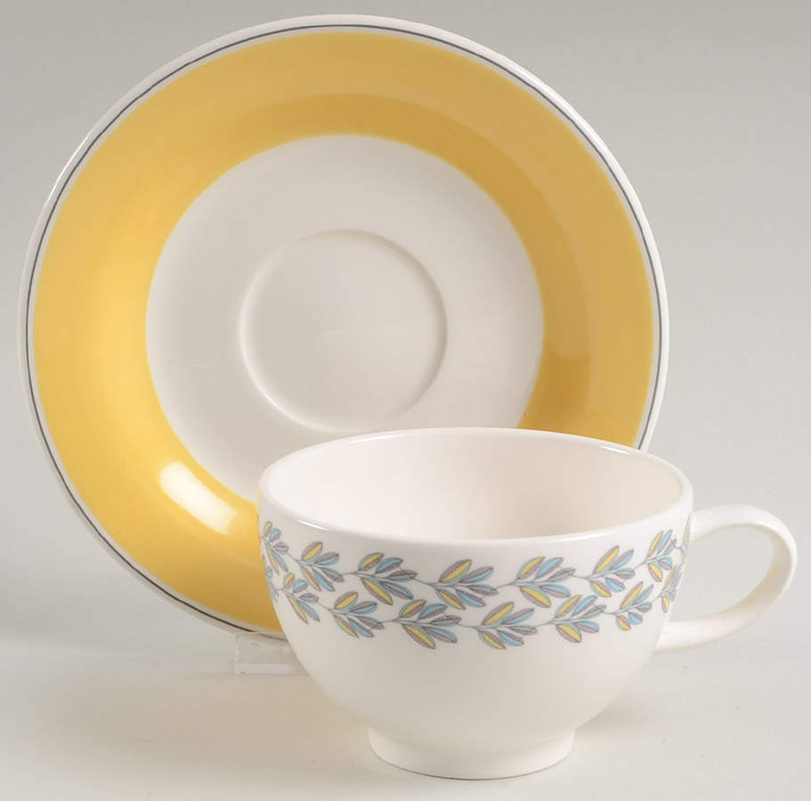 Westerly Yellow Footed Cup & Saucer Set by Portmeirion-1