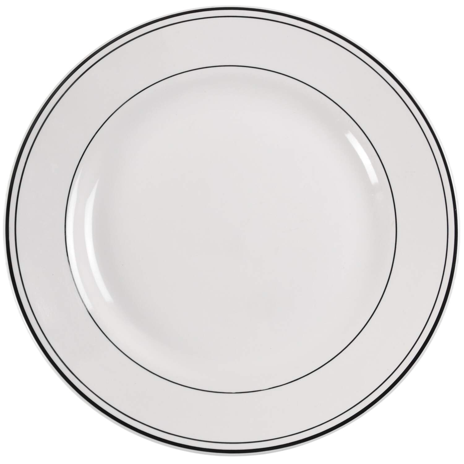 Bistro Black (2 Thin Bands) 14" Chop Plate (Round Platter) by Pottery Barn China-1