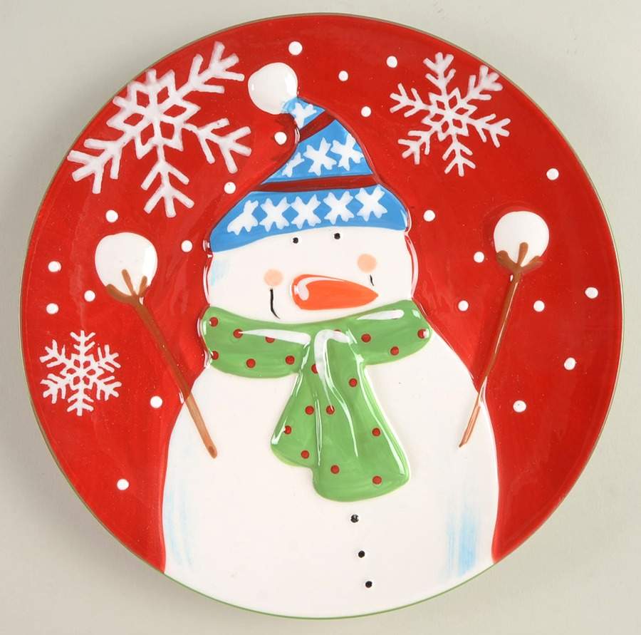 Jolly Holiday Snowman Salad Plate by Pier 1-1