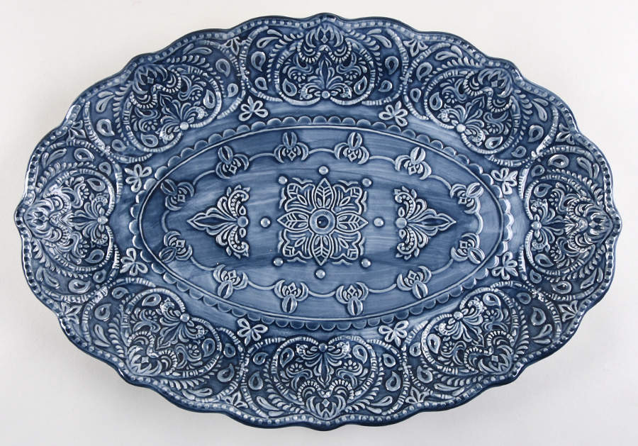 Chateau Clair Indigo 16" Oval Serving Platter by Pier 1-1
