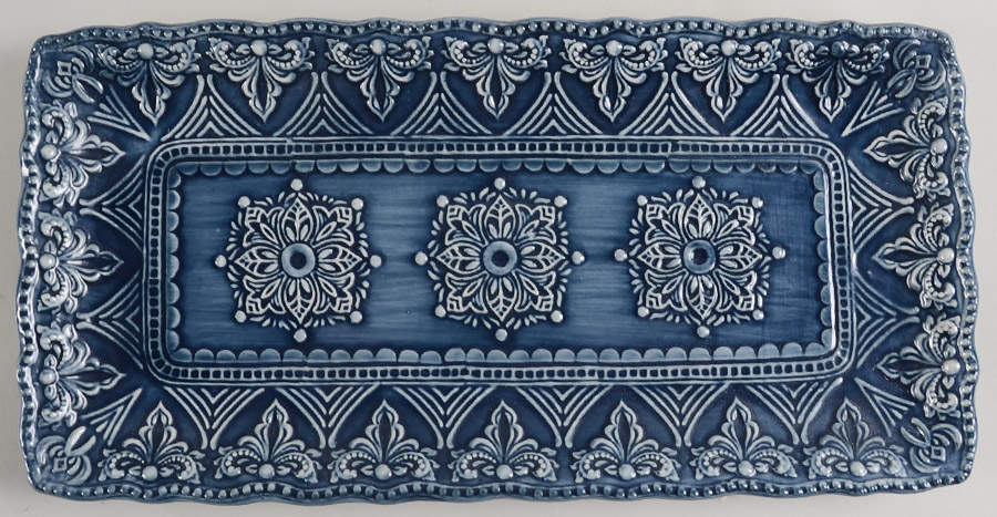 Chateau Clair Indigo 14" Rectangular Serving Platter by Pier 1-1