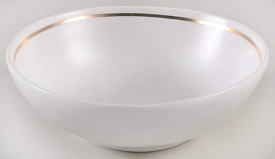 Matte White with Gold Rim Individual Salad Bowl by Potter's Studio-1