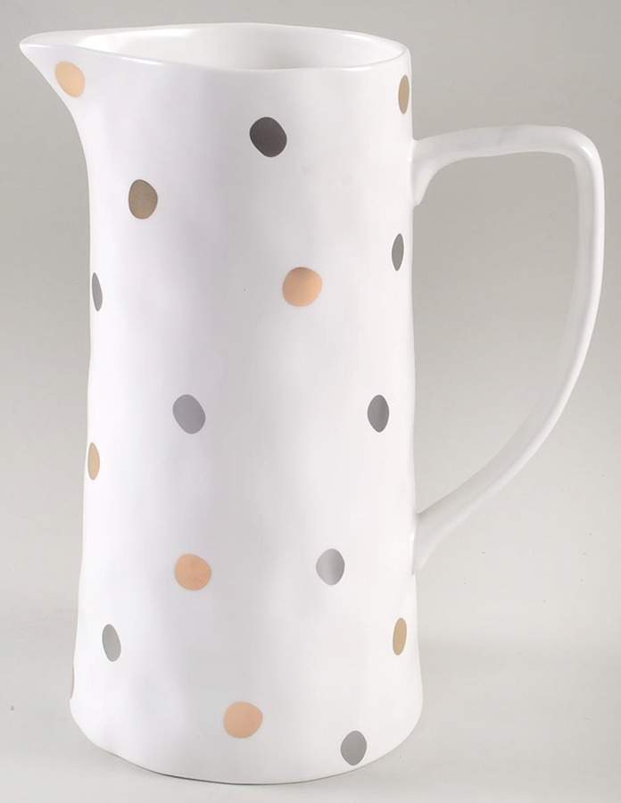 Gray and Gold Polka Dots 62 Oz Pitcher by Potter's Studio-1