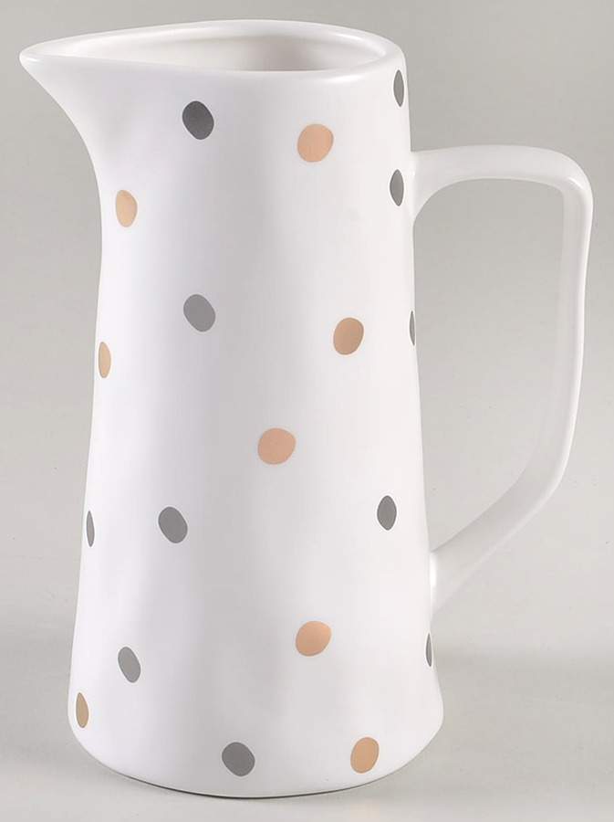 Gray and Gold Polka Dots 22 Oz Pitcher by Potter's Studio-1
