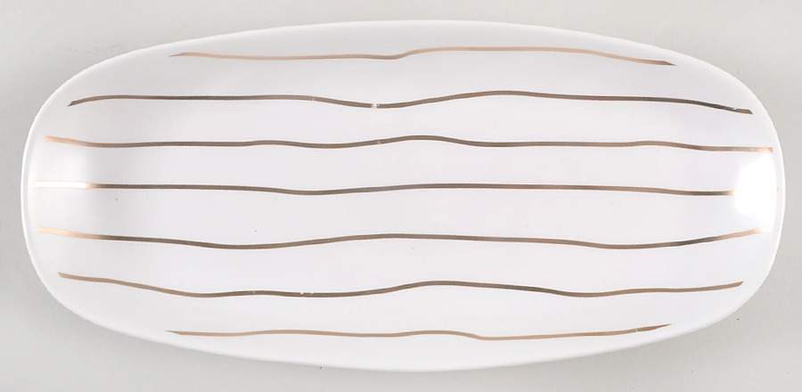Gold Stripes 9" Oval Tray by Potter's Studio-1