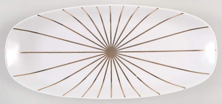 Gold Stripes 12" Oval Tray by Potter's Studio-1