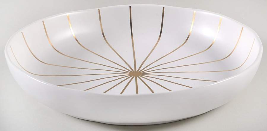 Gold Stripes Individual Dinner Bowl by Potter's Studio-1