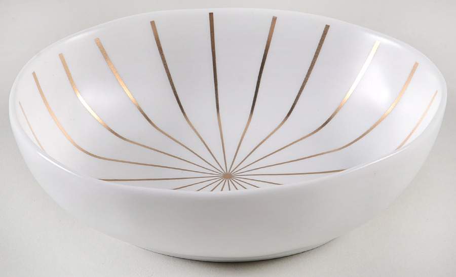Gold Stripes 5" Oval All Purpose Bowl by Potter's Studio-1