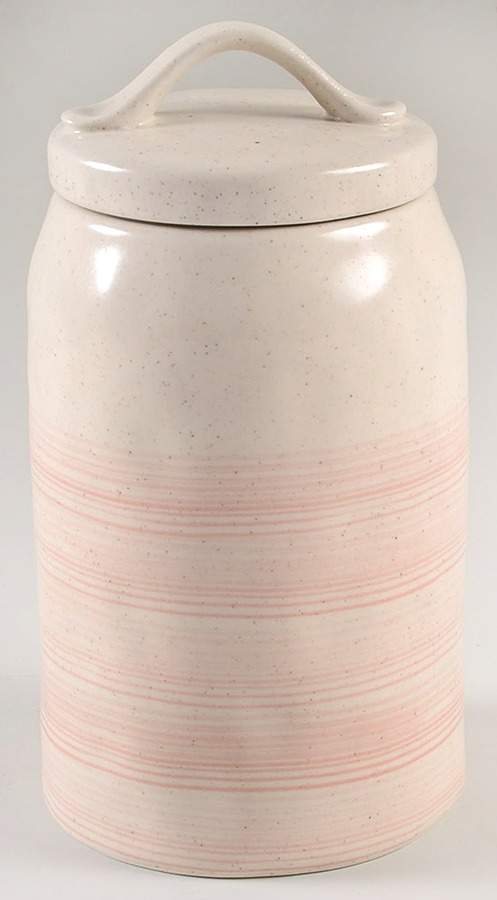 Pink Brush Medium Canister & Lid by Potter's Studio-1