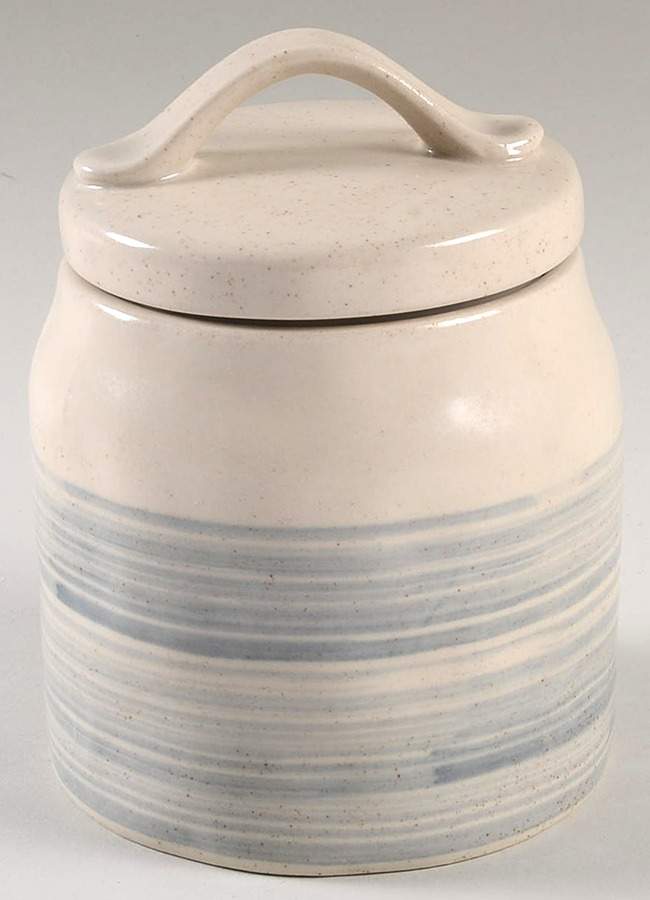 Blue Brush Small Canister & Lid by Potter's Studio-1