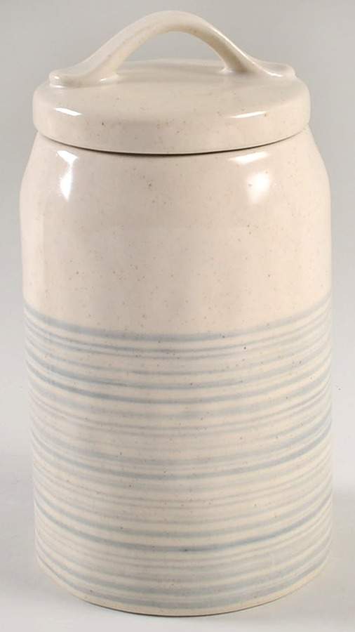 Blue Brush Medium Canister & Lid by Potter's Studio-1