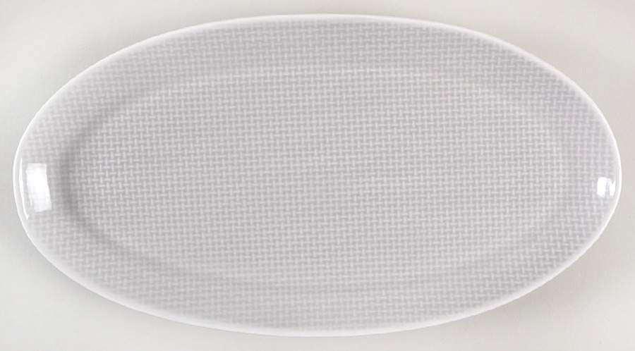 Cross Stitch Grey 10" Oval Tray by Potter's Studio-1