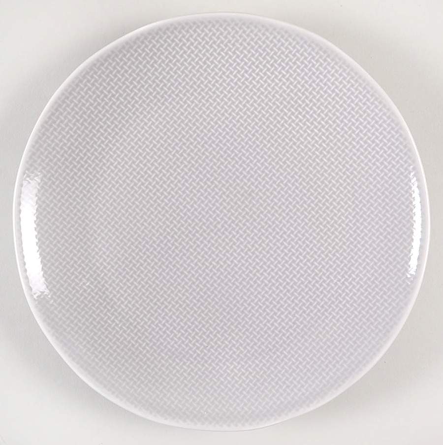 Cross Stitch Grey Salad Plate by Potter's Studio-1