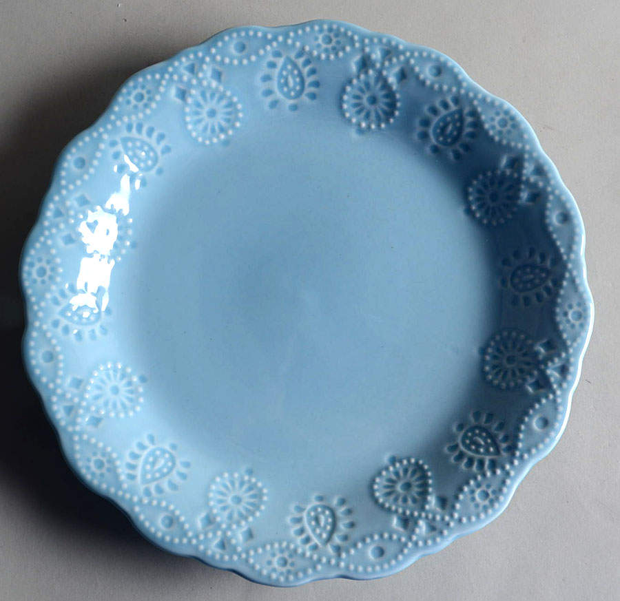 Cowgirl Lace Light Blue Salad Plate by Pioneer Woman-1