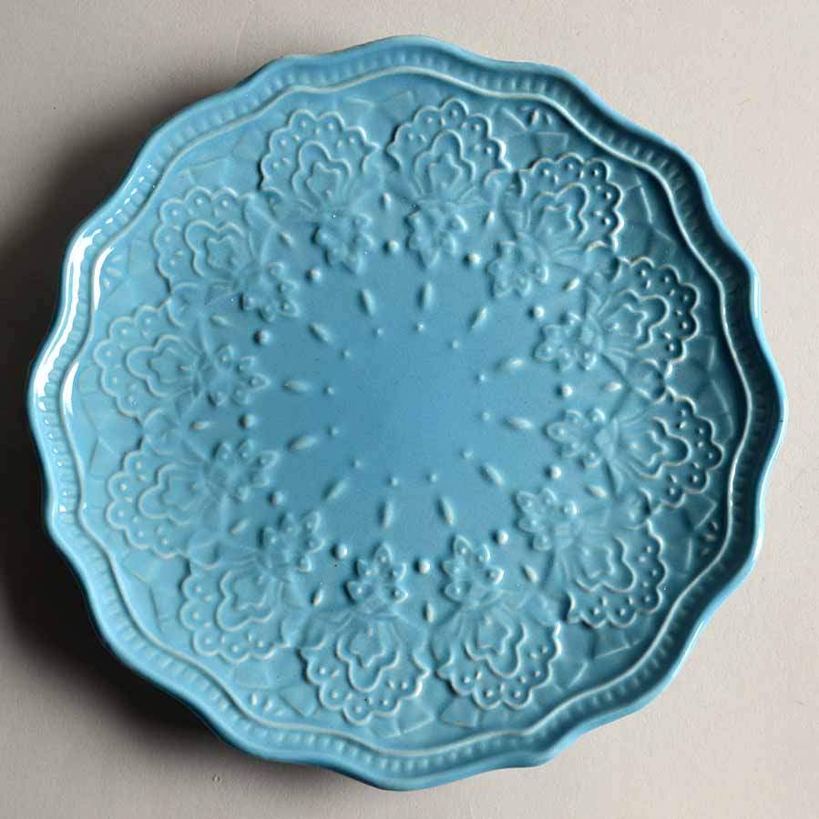 Farmhouse Lace Light Blue Salad Plate by Pioneer Woman-1