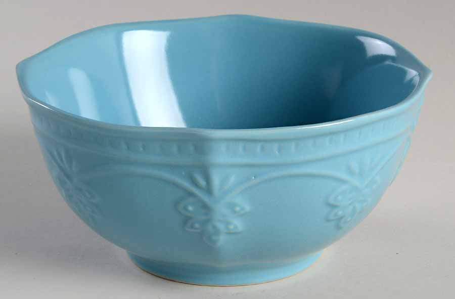 Farmhouse Lace Light Blue Soup/Cereal Bowl by Pioneer Woman-1