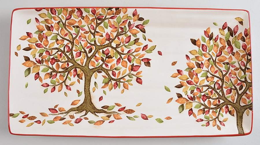 Autumn Tree 15" Rectangular Serving Platter by Pier 1-1