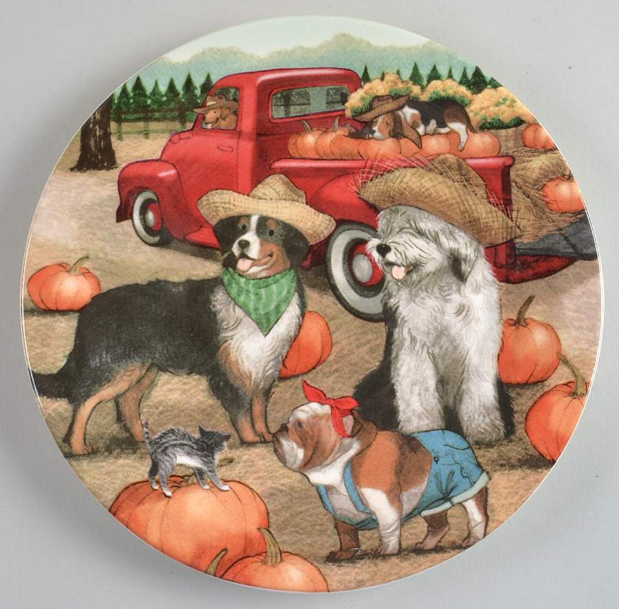Park Avenue Puppies Harvest Salad Plate by Pier 1-1