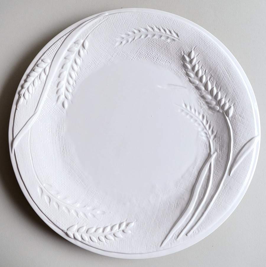 Harvest Wheat White Dinner Plate by Pier 1-1