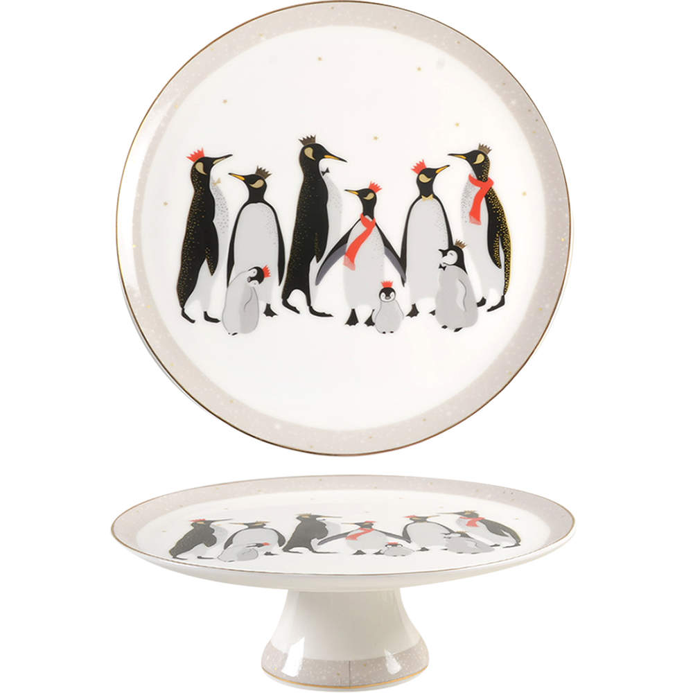 Penguins 10" Diameter Pedestal Cake Stand by Portmeirion-1