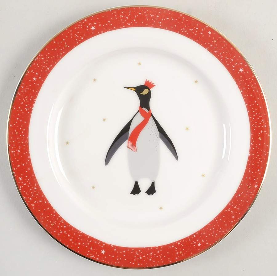 Red Penguins Salad/Dessert Plate by Portmeirion-1