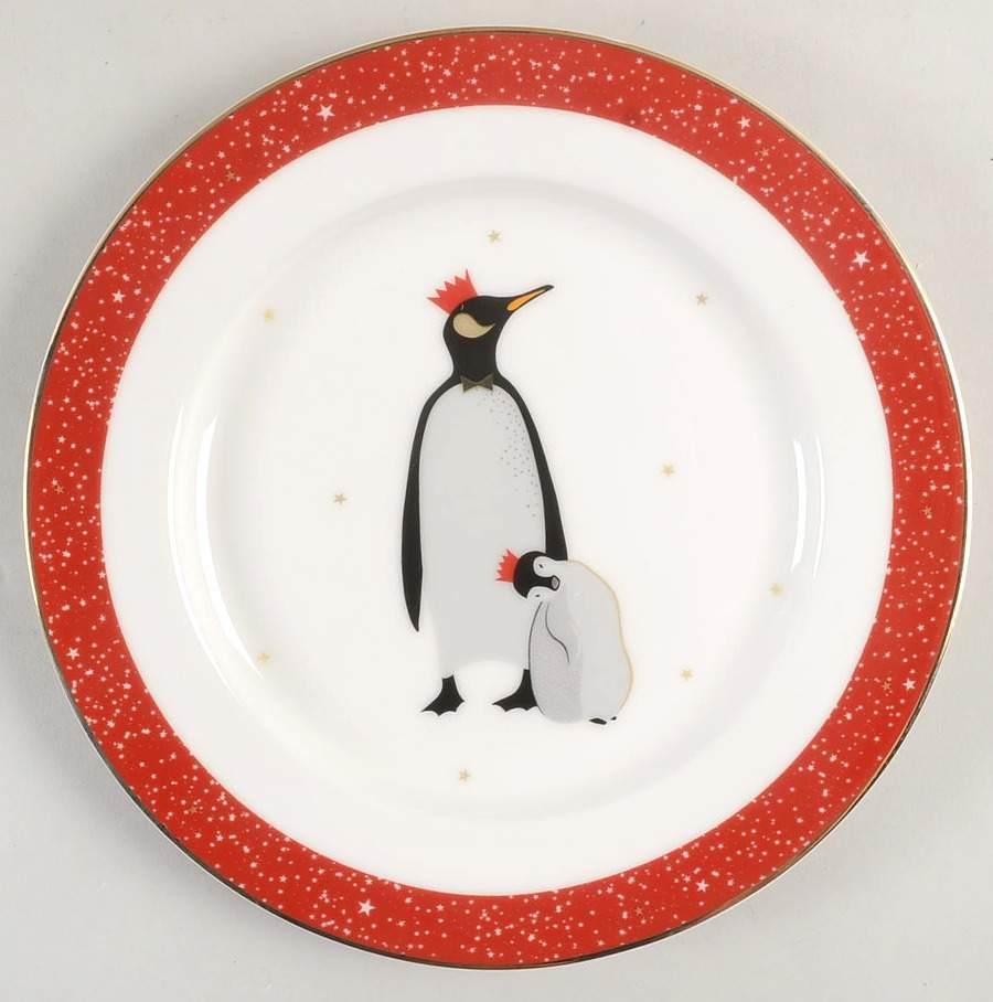 Red Penguins Salad/Dessert Plate by Portmeirion-1