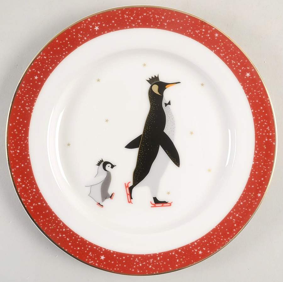 Red Penguins Salad/Dessert Plate by Portmeirion-1