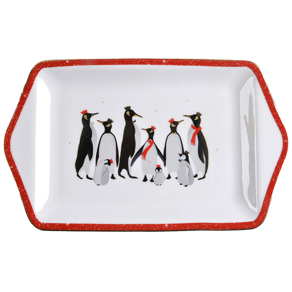 Red Penguins 12" Dessert Tray by Portmeirion-1