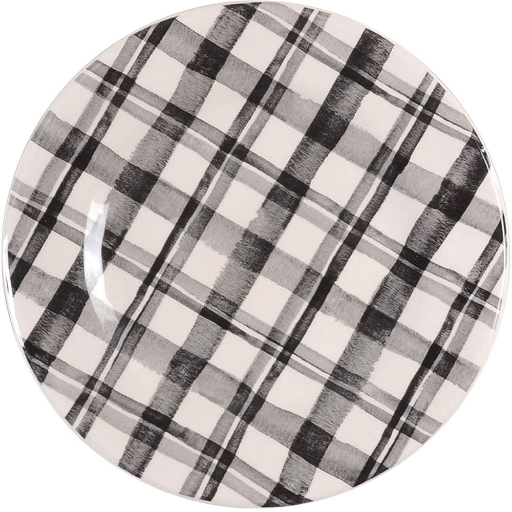 Watercolor Black Plaid (Bradford Black Plaid) Salad Plate by Pier 1-1