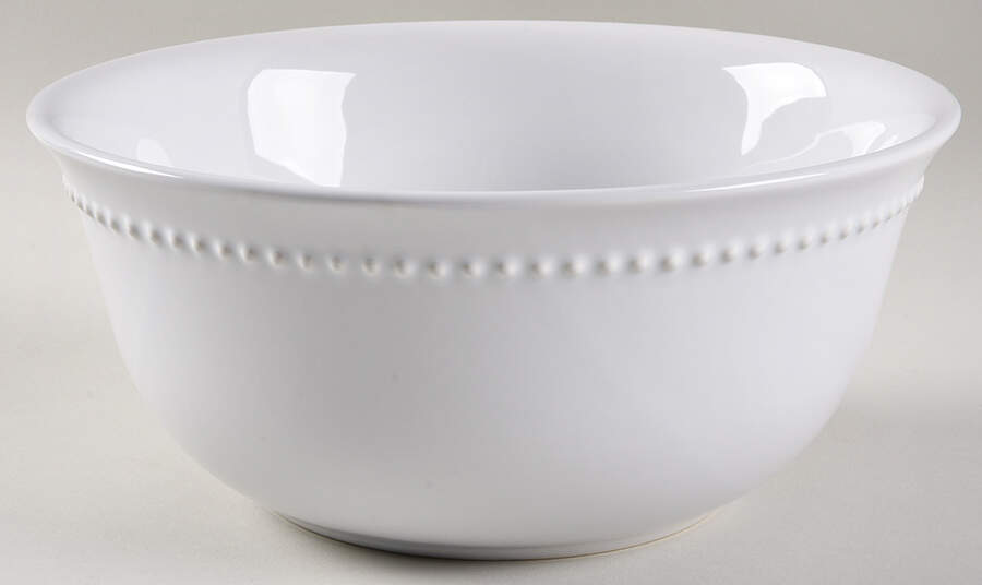 Emma True White 10" Round Vegetable Bowl by Pottery Barn China-1