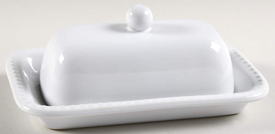 Emma True White 1/4 Lb Covered Butter by Pottery Barn China-1